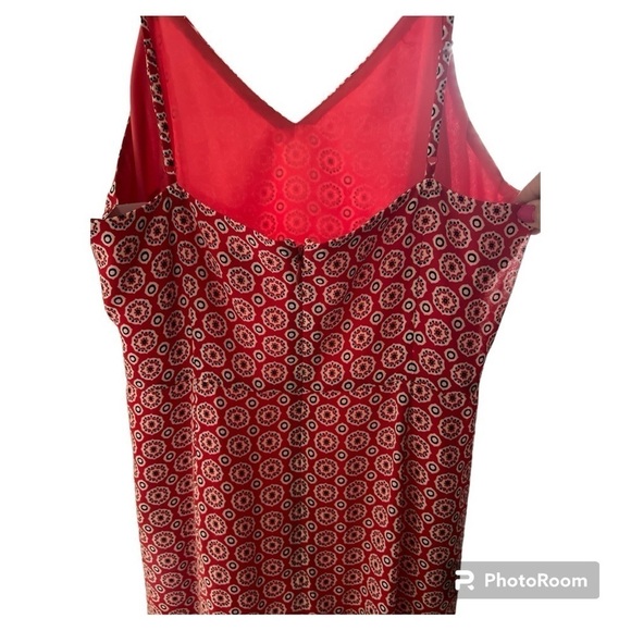 EUC J.Crew red medallion drop waist flouncy dress size 4 - Picture 5 of 7